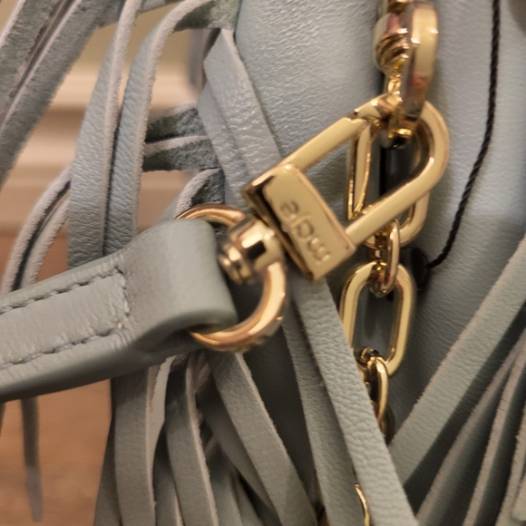 Maje Leather Mini M Bag With Extra Chain Strap Celadon (Light Tourquois Blue) - Picture 9 of 13
